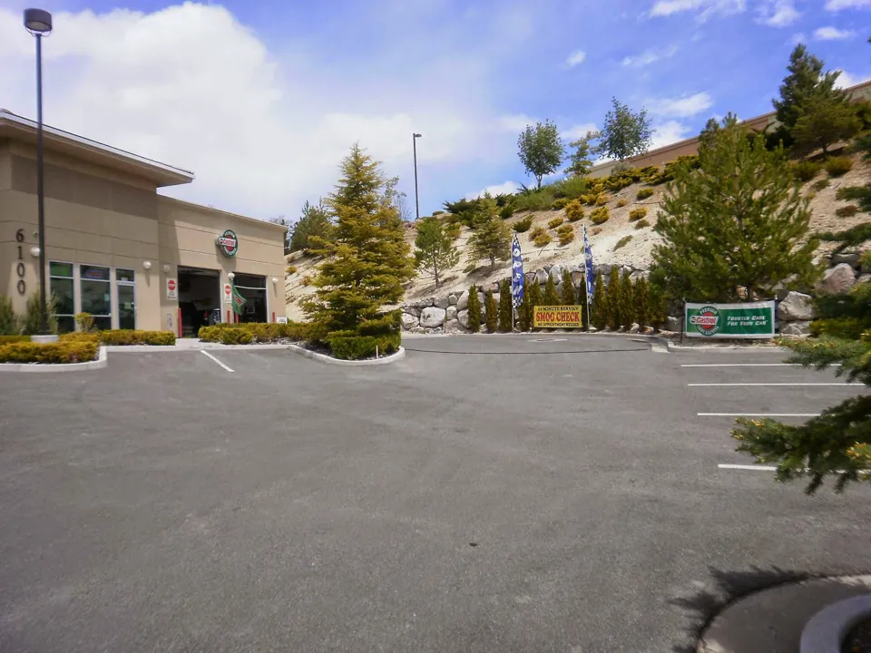 The parking lot and hillside at the Reno Northwest service center